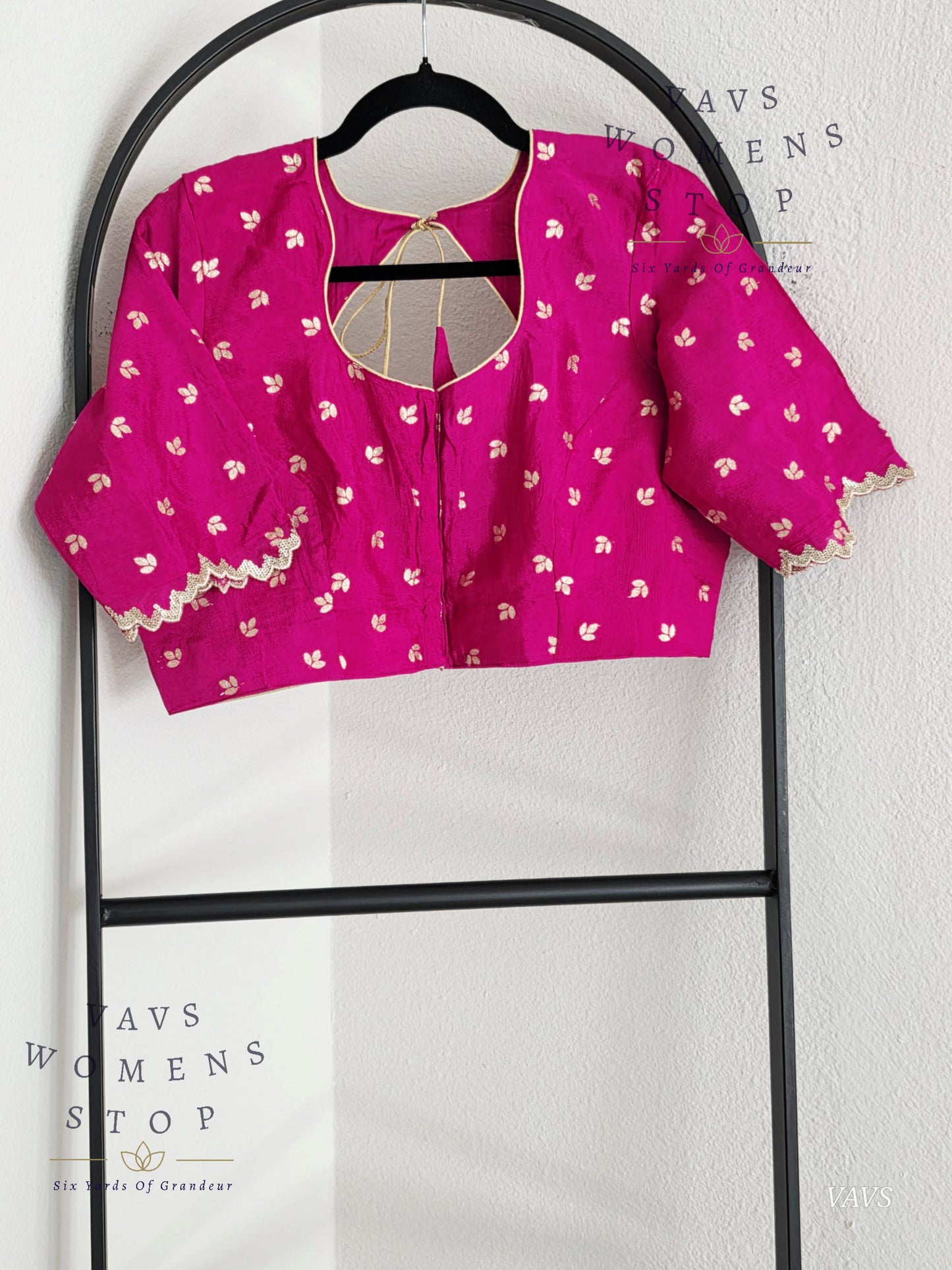 Pink Munga Crepe Silk Stitched Blouse