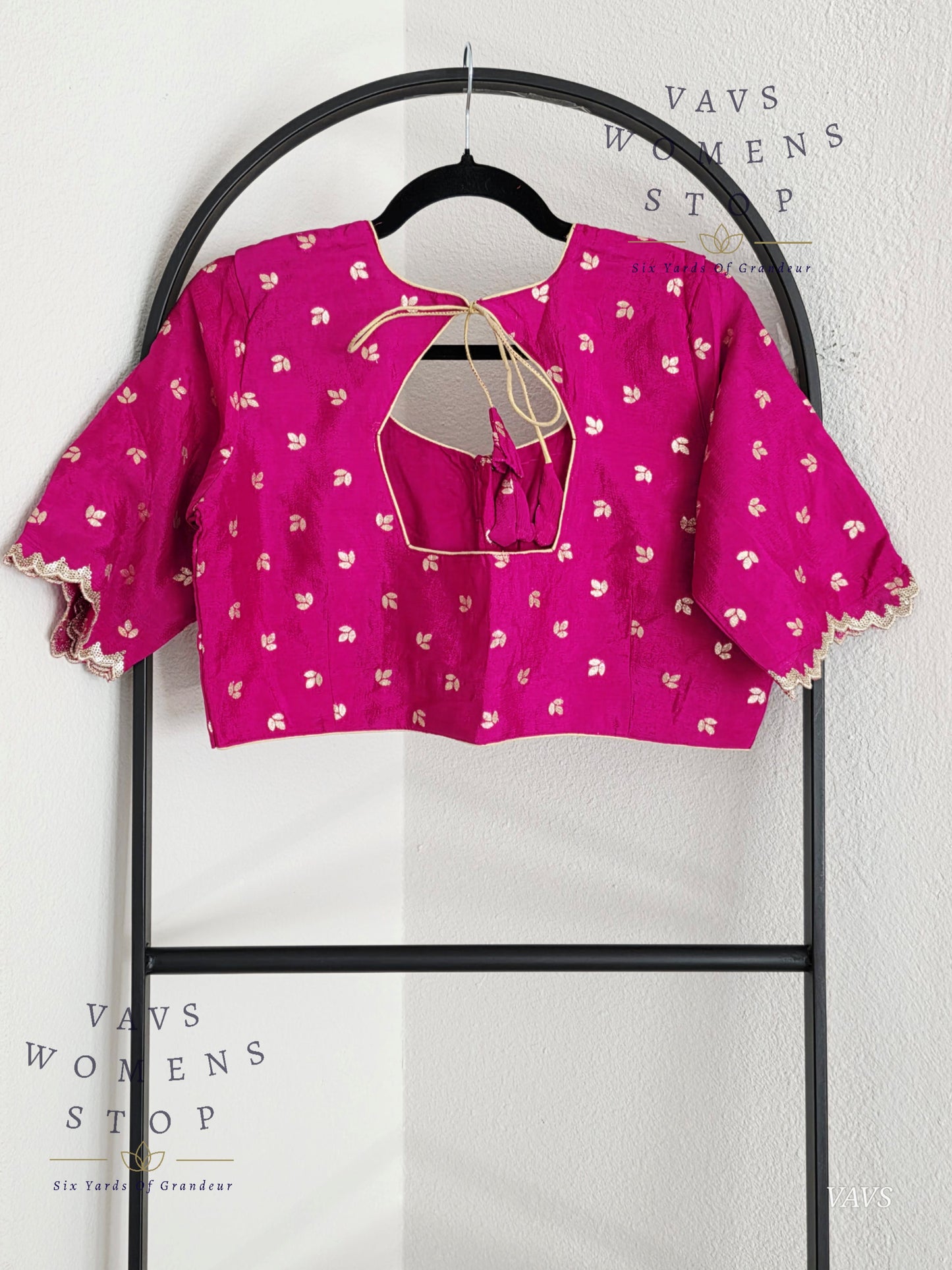 Pink Munga Crepe Silk Stitched Blouse
