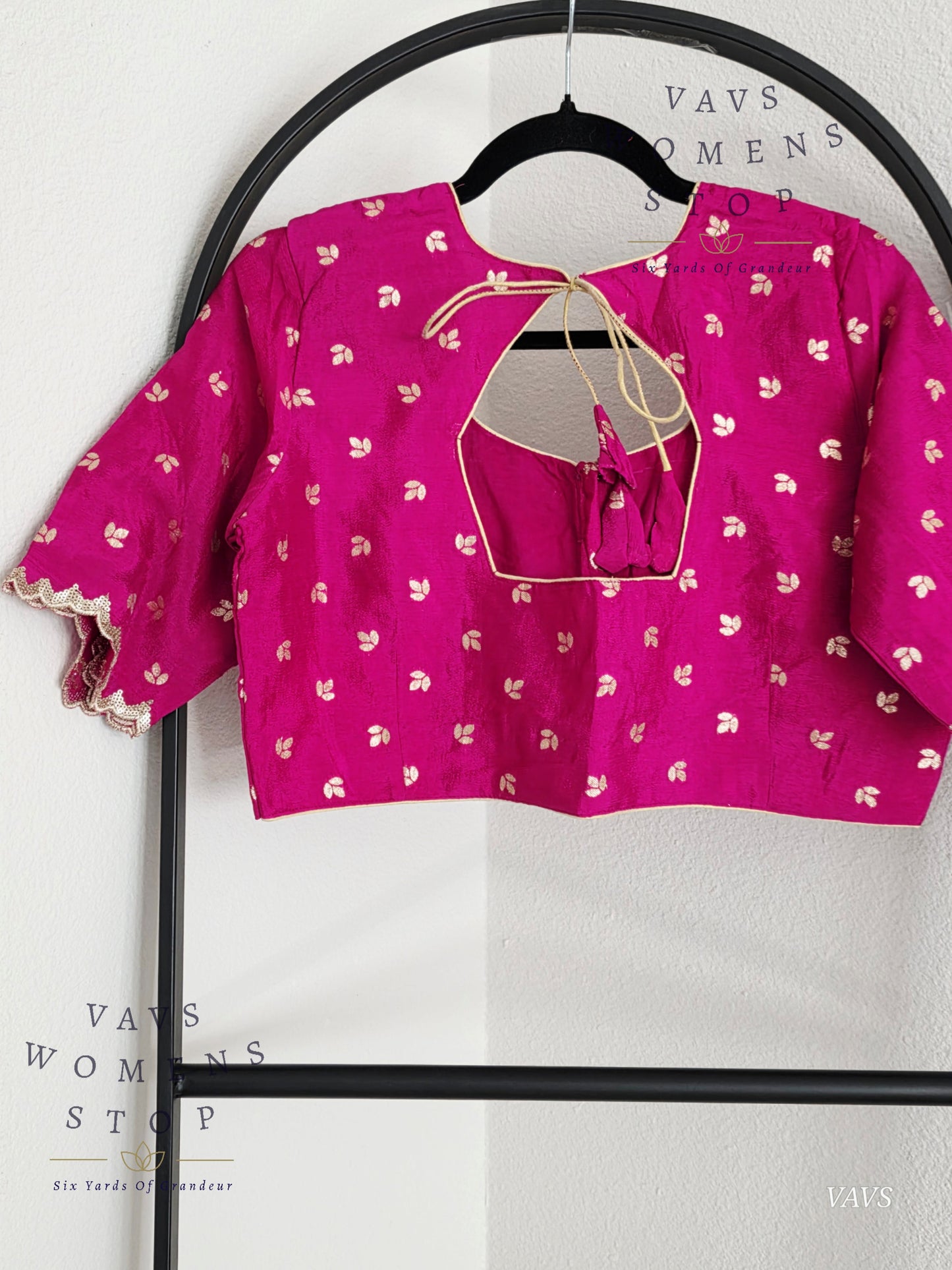 Pink Munga Crepe Silk Stitched Blouse