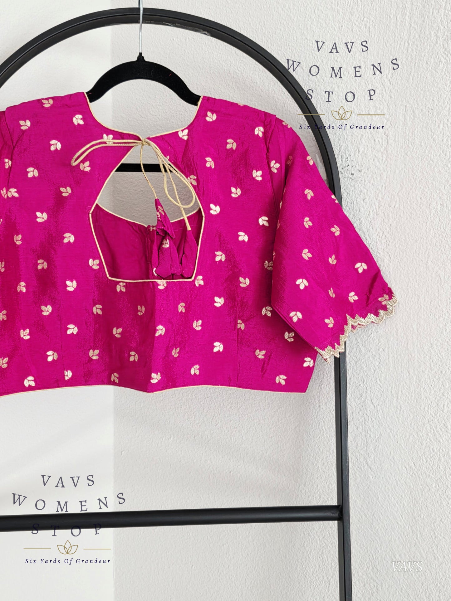 Pink Munga Crepe Silk Stitched Blouse