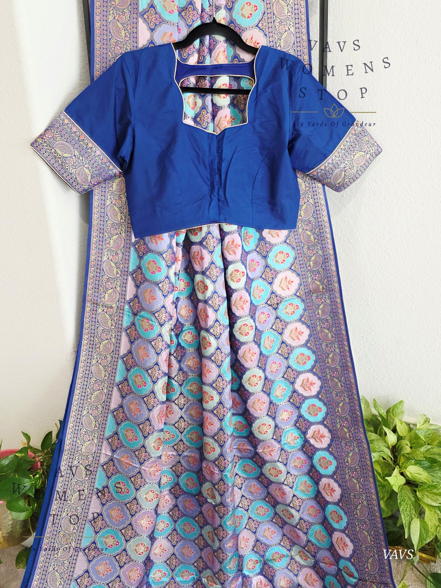 Premium Satin Banarasi Silk Saree | Contemporary Mashru Banarasi Crepe Silk | Stitched Blouse | Ready to Ship from Prosper, Texas