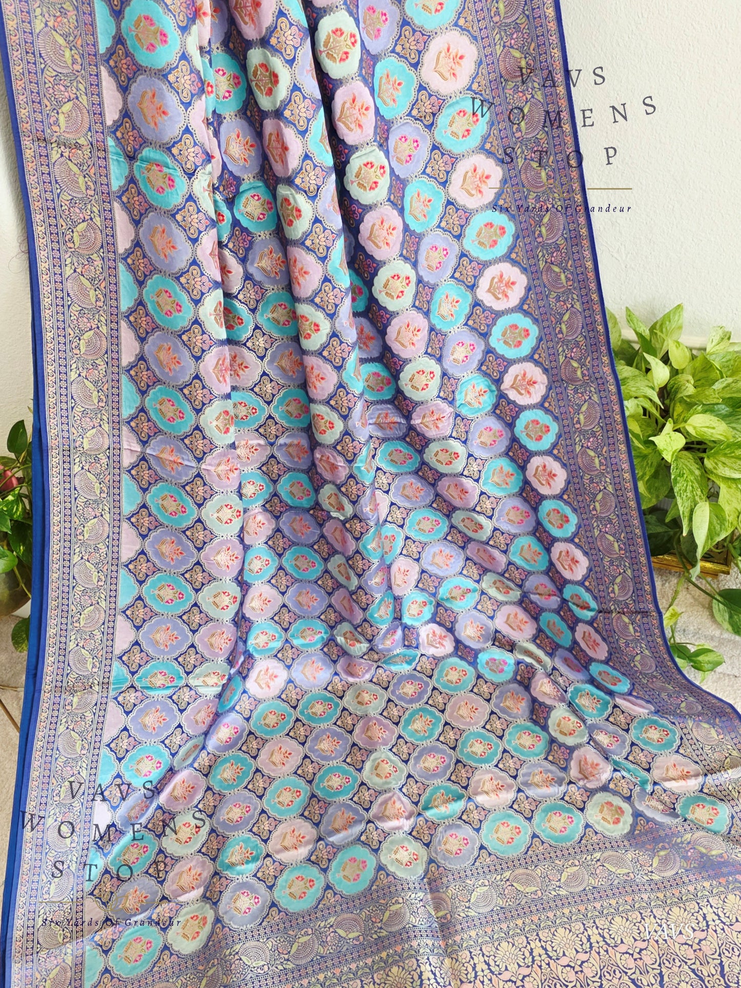 Premium Satin Banarasi Silk Saree | Contemporary Mashru Banarasi Crepe Silk | Stitched Blouse | Ready to Ship from Prosper, Texas
