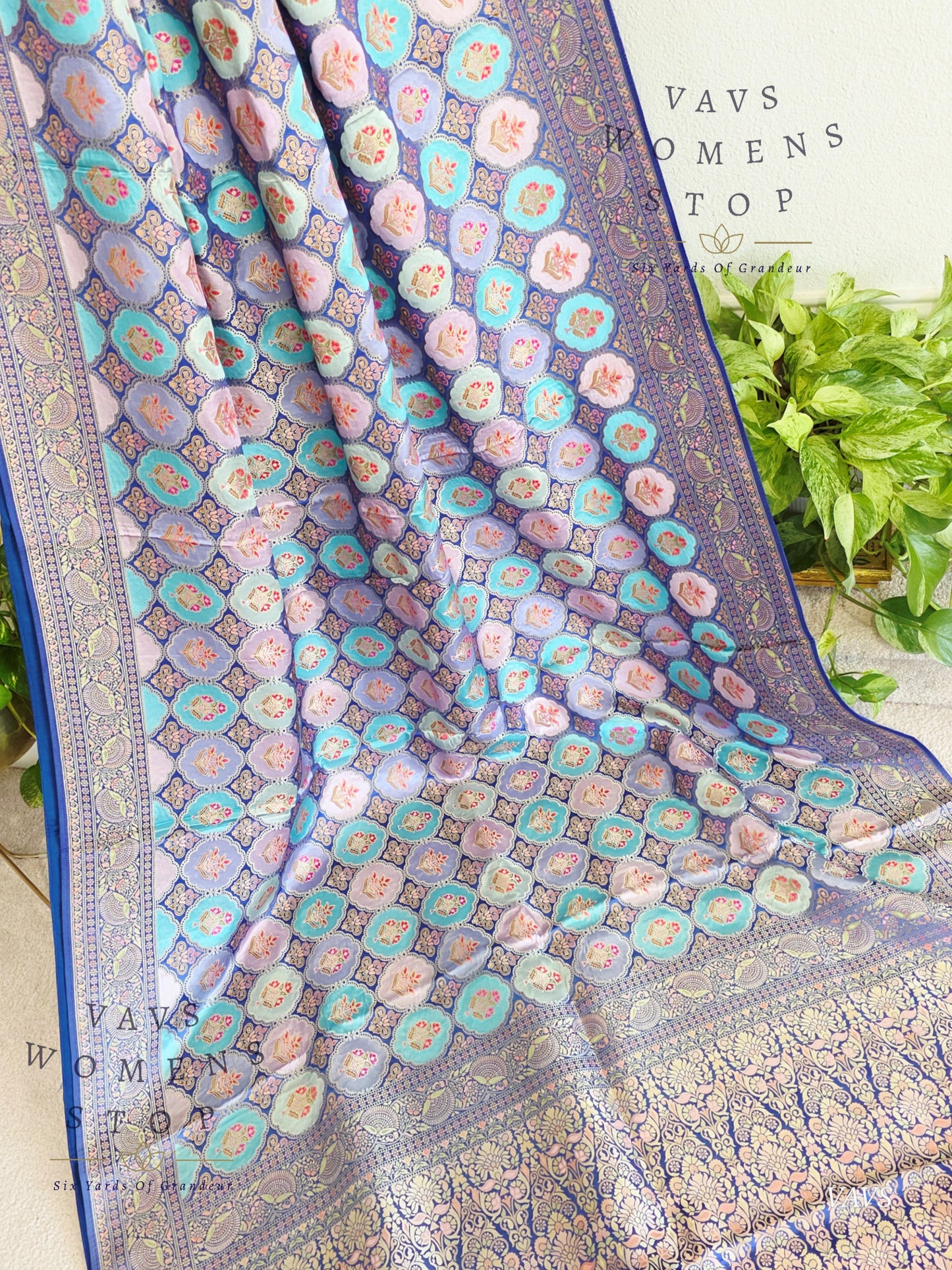 Premium Satin Banarasi Silk Saree | Contemporary Mashru Banarasi Crepe Silk | Stitched Blouse | Ready to Ship from Prosper, Texas