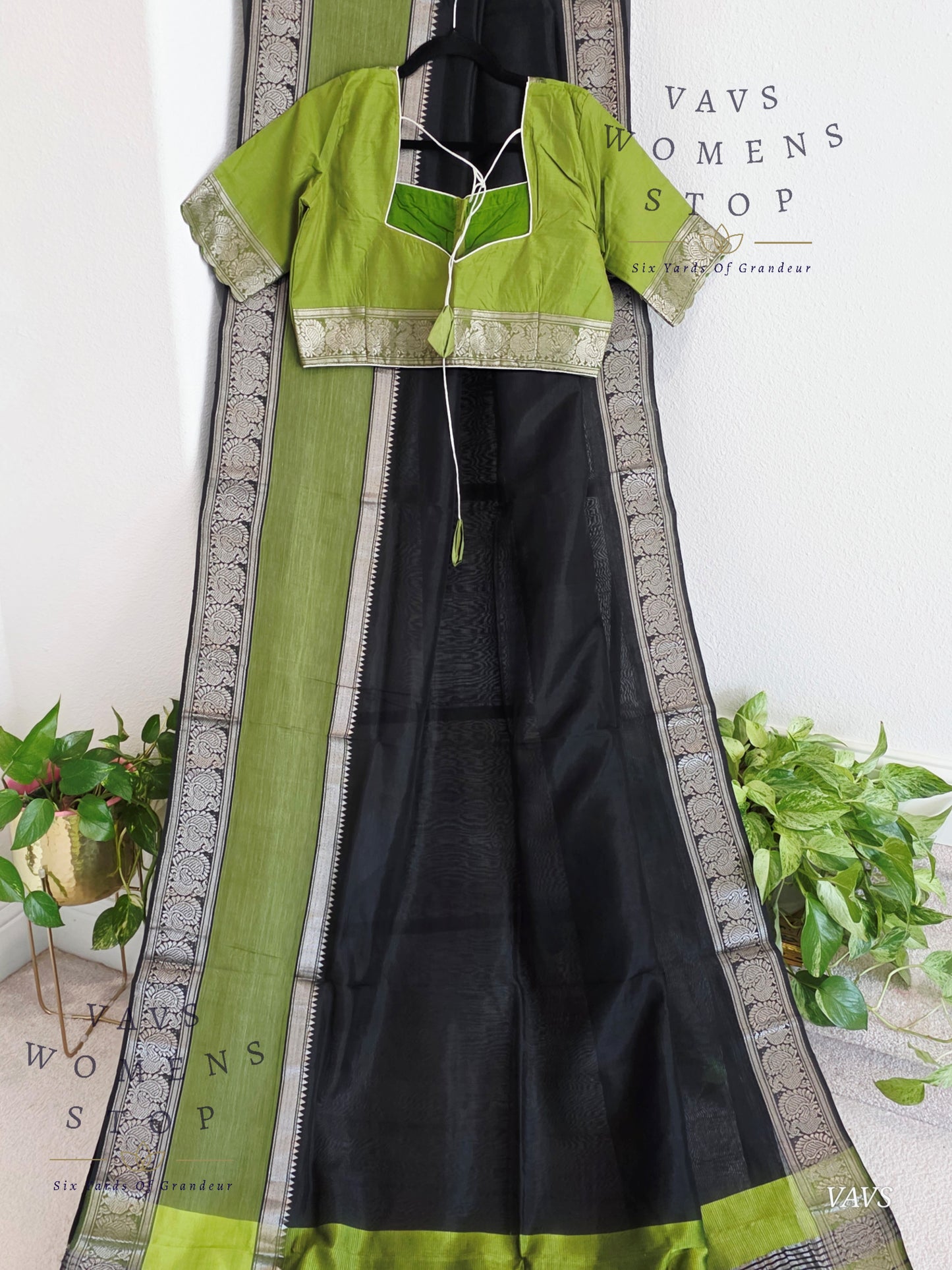 Trending Hit Nara Brahmani Inspired Mangalagiri Pattu Saree with Matching Blouse – Ready to Ship from USA