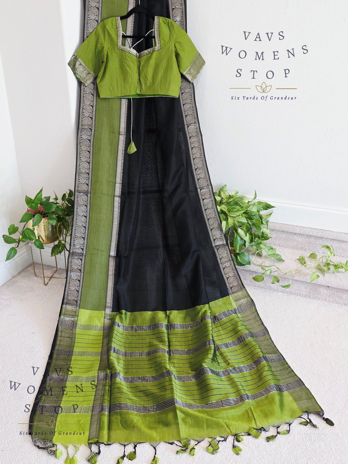 Trending Hit Nara Brahmani Inspired Mangalagiri Pattu Saree with Matching Blouse – Ready to Ship from USA