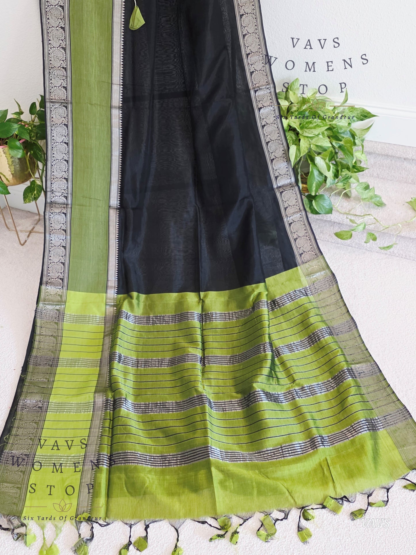 Trending Hit Nara Brahmani Inspired Mangalagiri Pattu Saree with Matching Blouse – Ready to Ship from USA