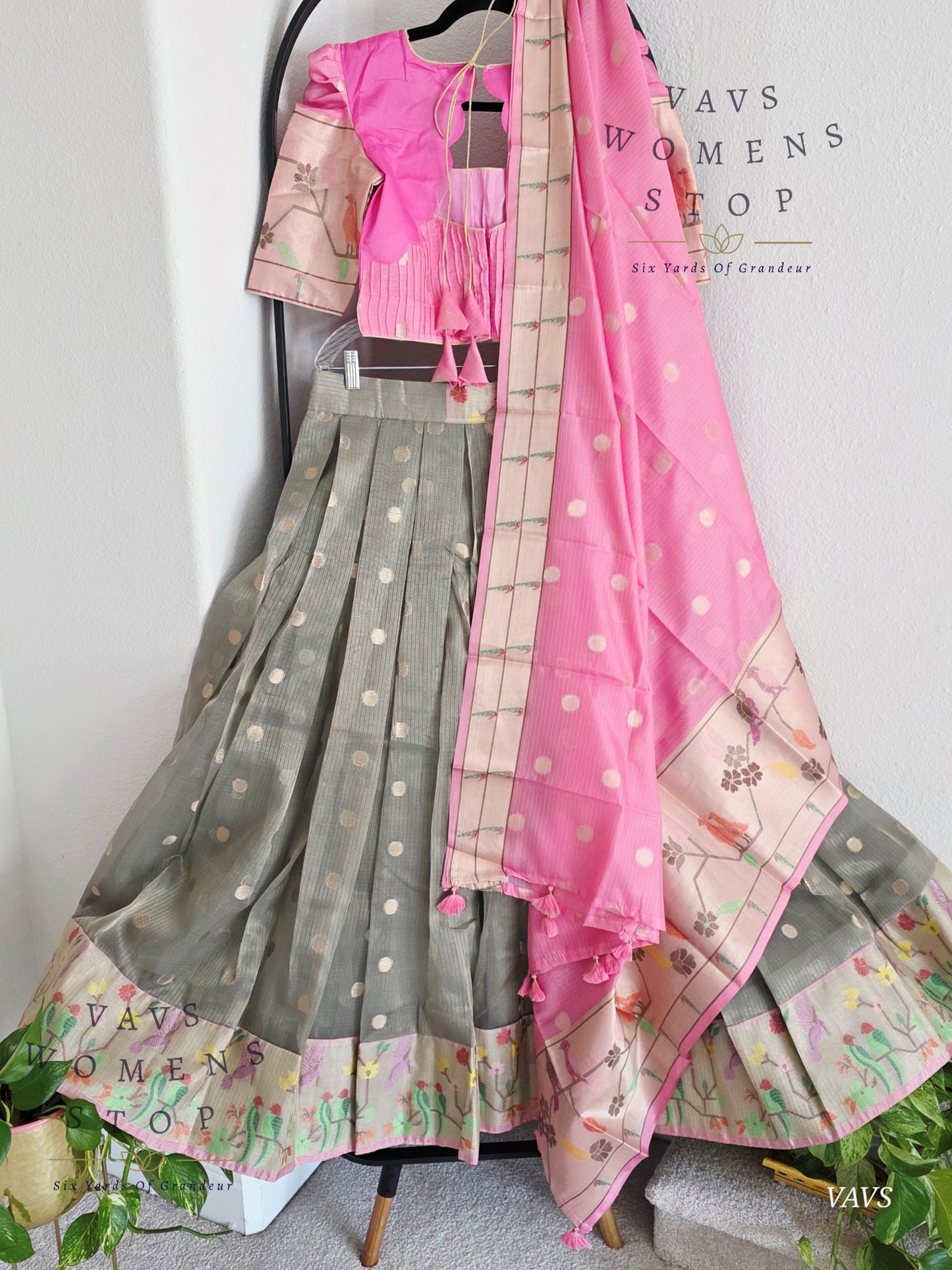 Designer Kota Silk Lehenga Set with Dupatta