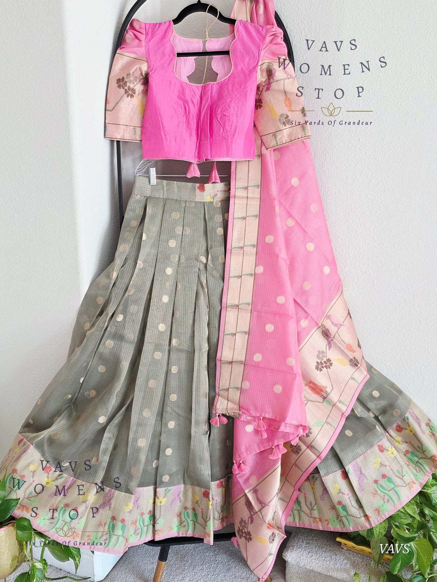 Designer Kota Silk Lehenga Set with Dupatta