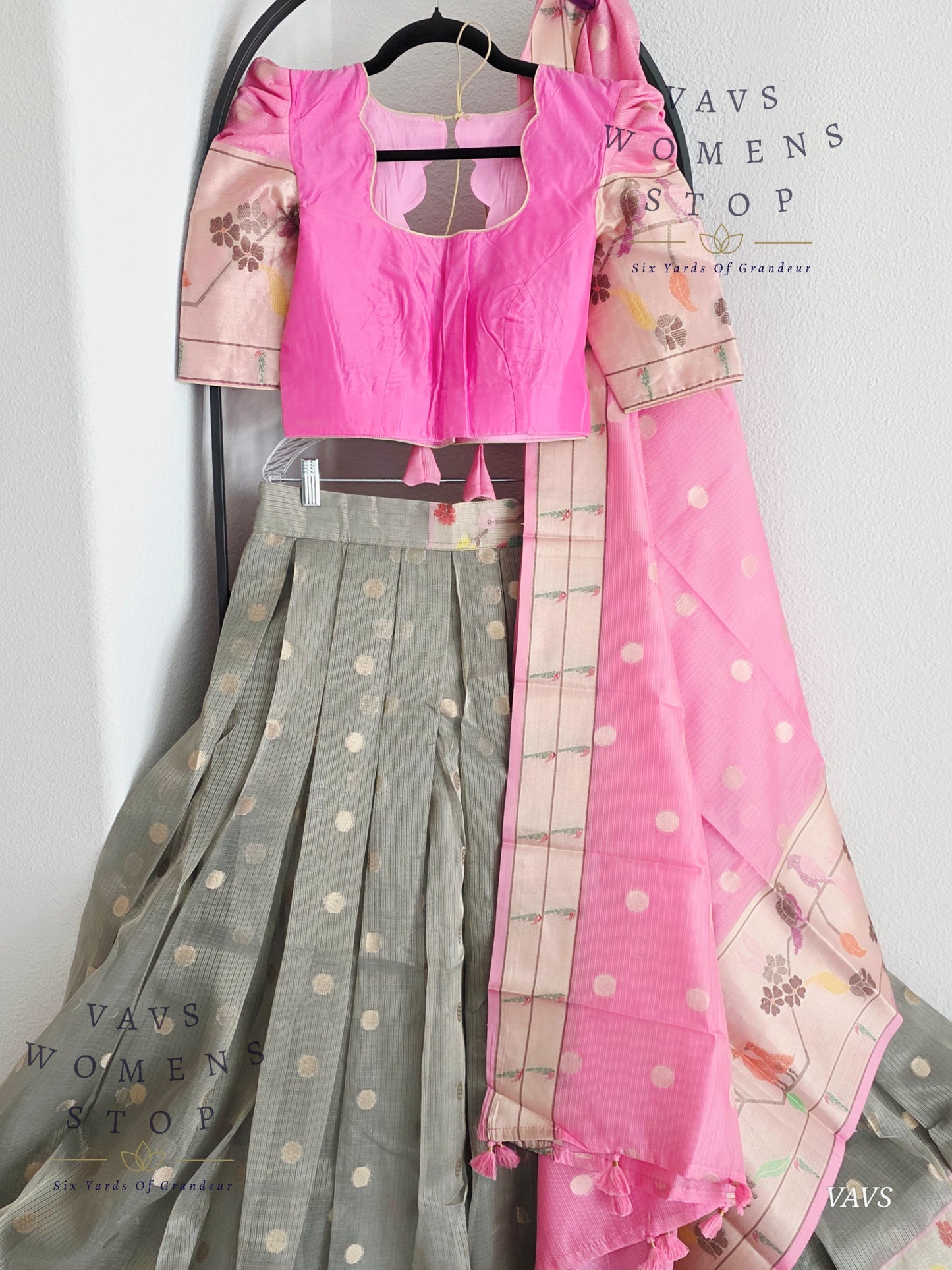 Designer Kota Silk Lehenga Set with Dupatta
