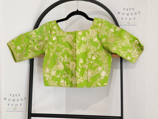 Green Munga Crepe Silk Blouse