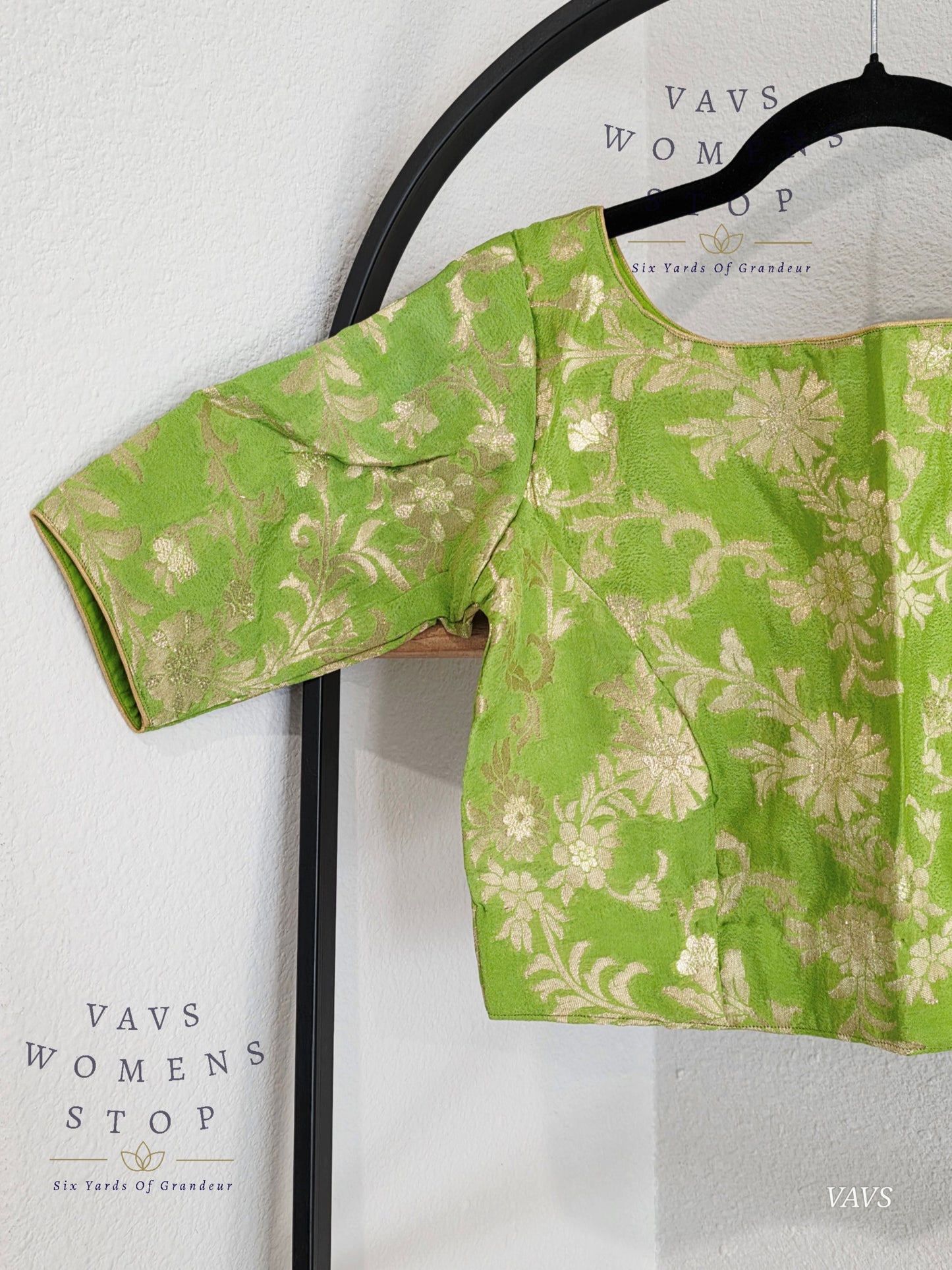 Green Munga Crepe Silk Blouse