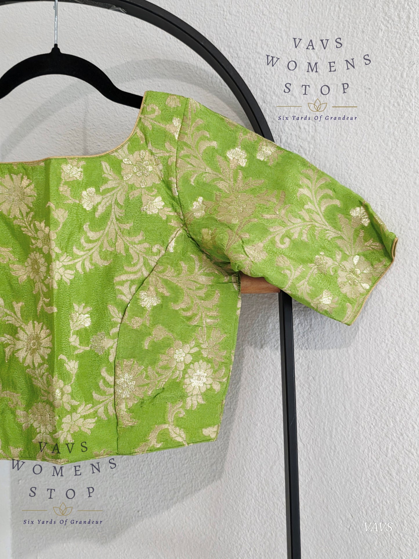 Green Munga Crepe Silk Blouse