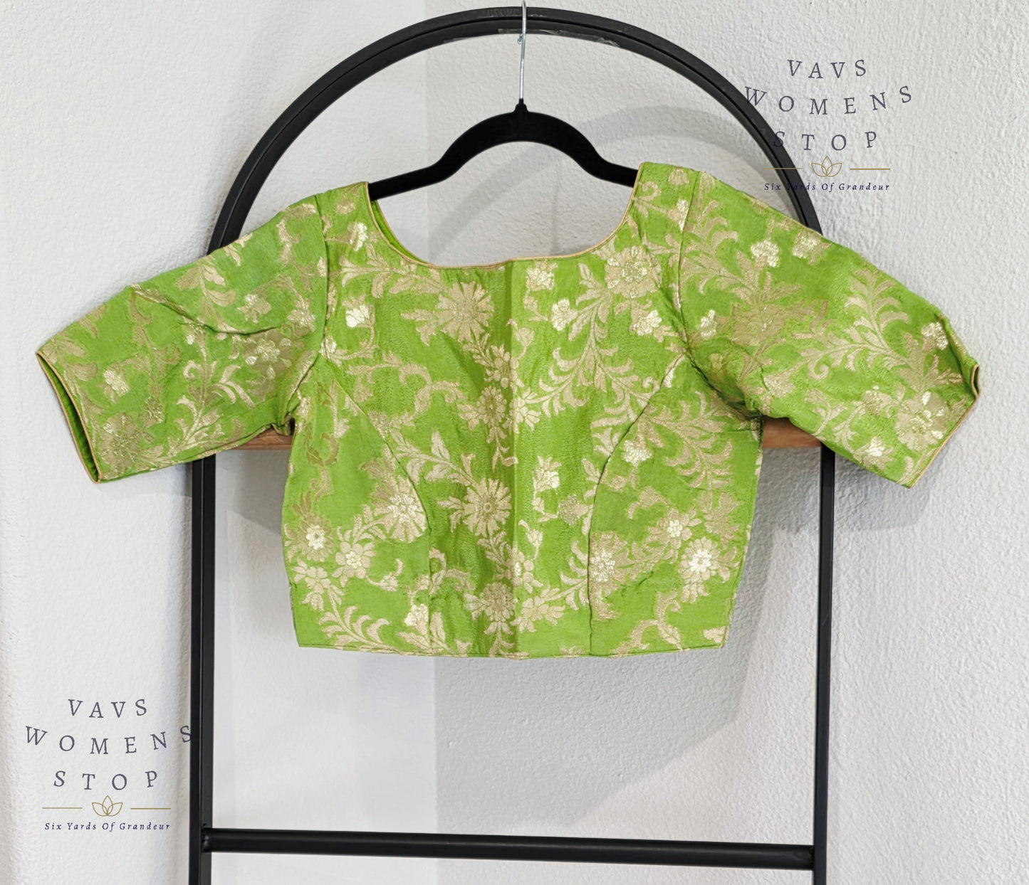 Green Munga Crepe Silk Blouse