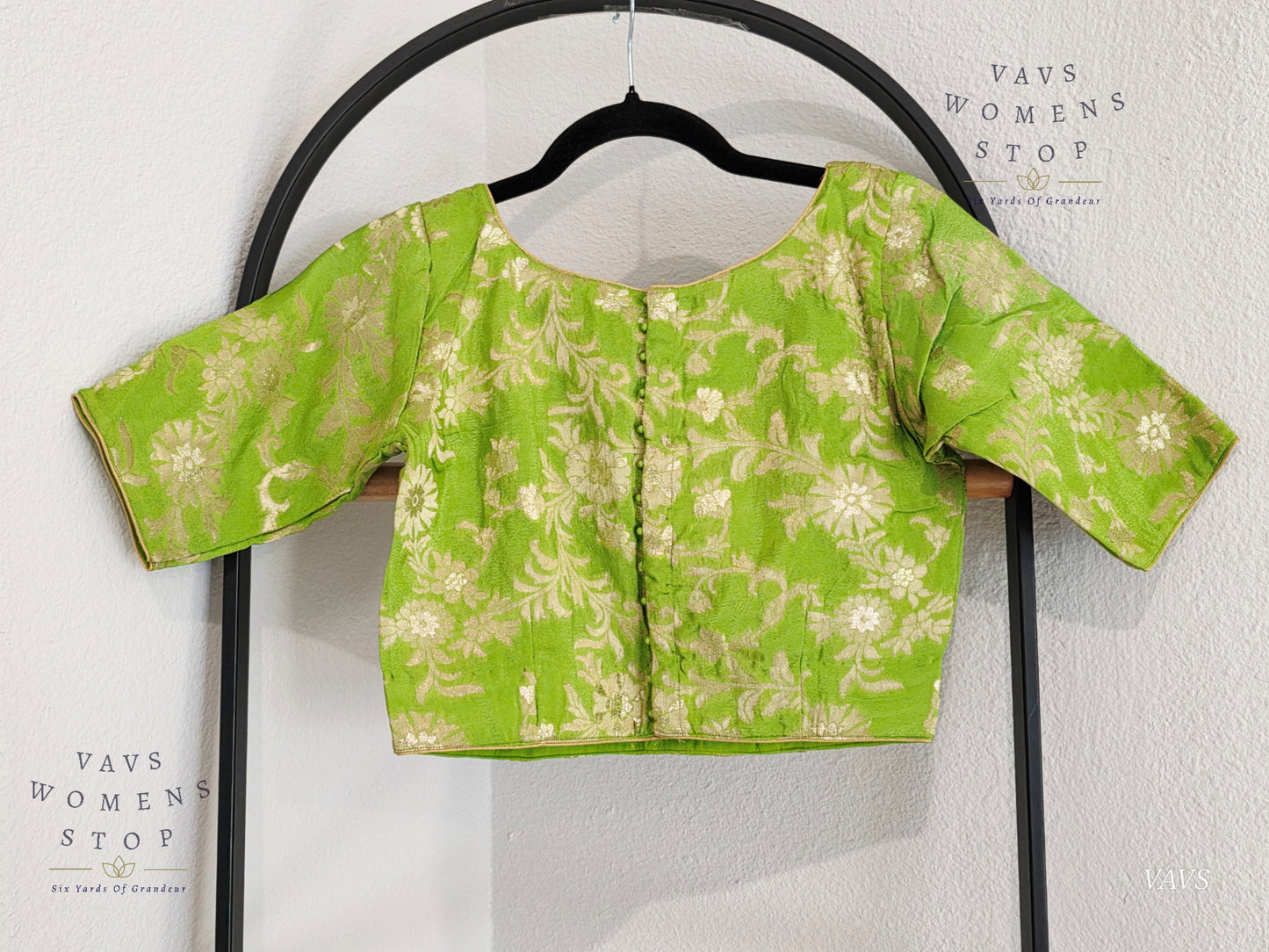 Green Munga Crepe Silk Blouse