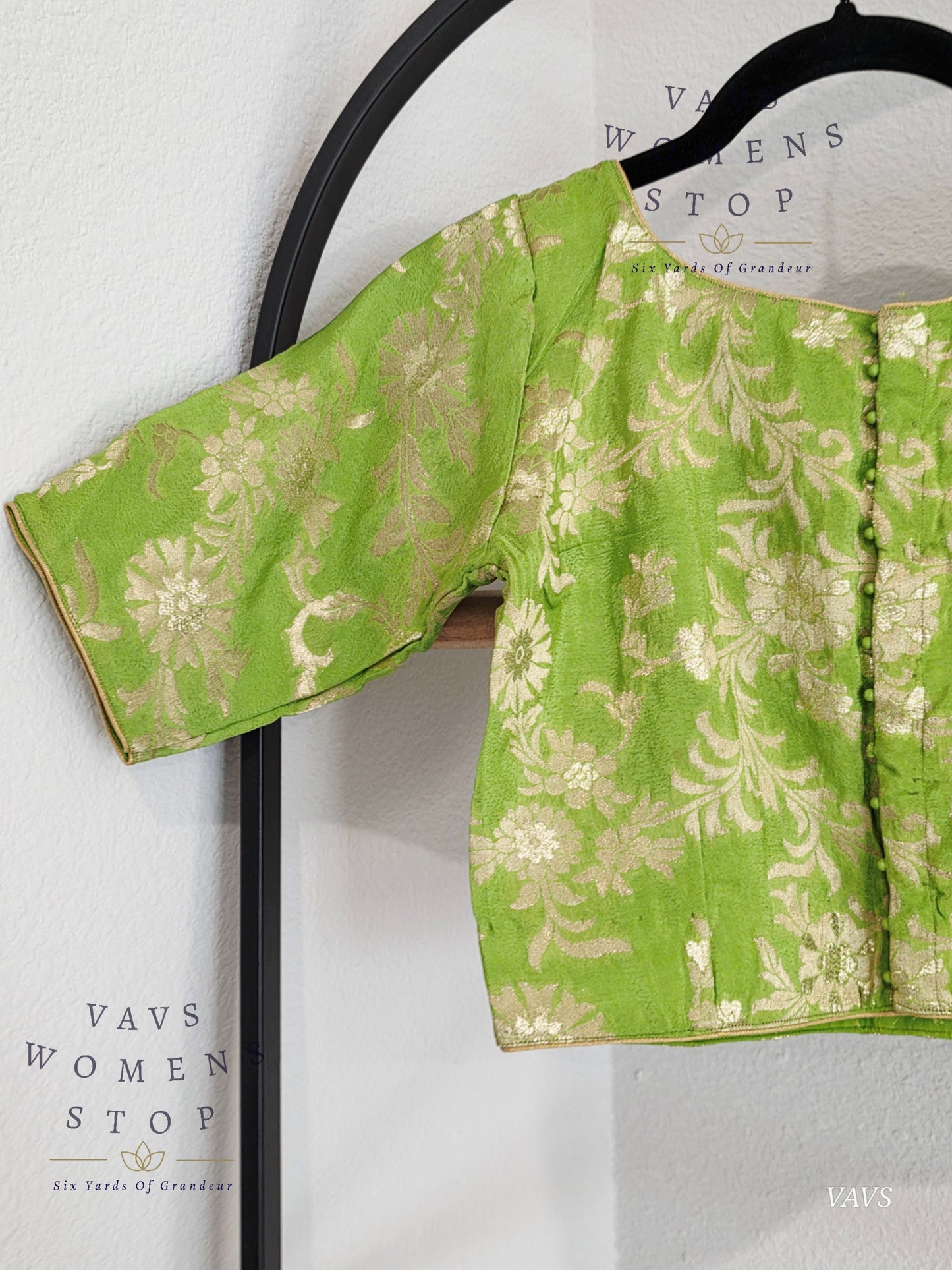 Green Munga Crepe Silk Blouse