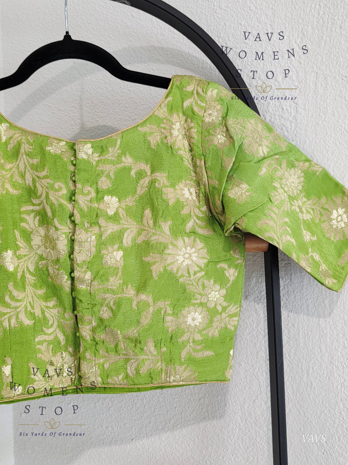 Green Munga Crepe Silk Blouse