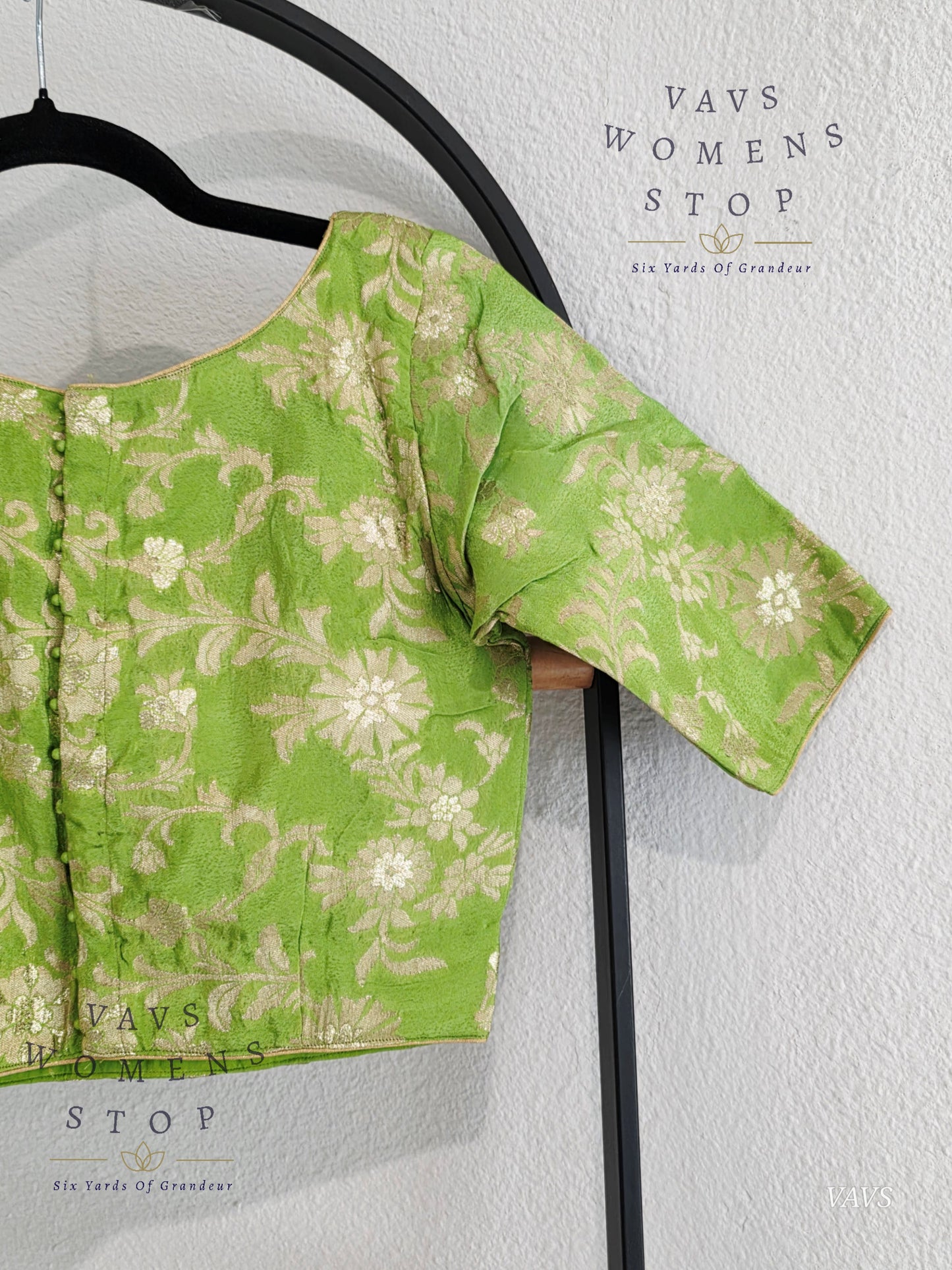Green Munga Crepe Silk Blouse