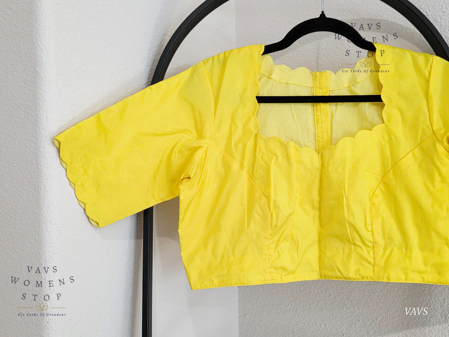 Yellow Plain Jasmin Silk Stitched Blouse