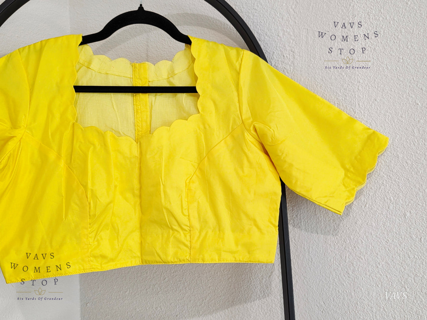 Yellow Plain Jasmin Silk Stitched Blouse
