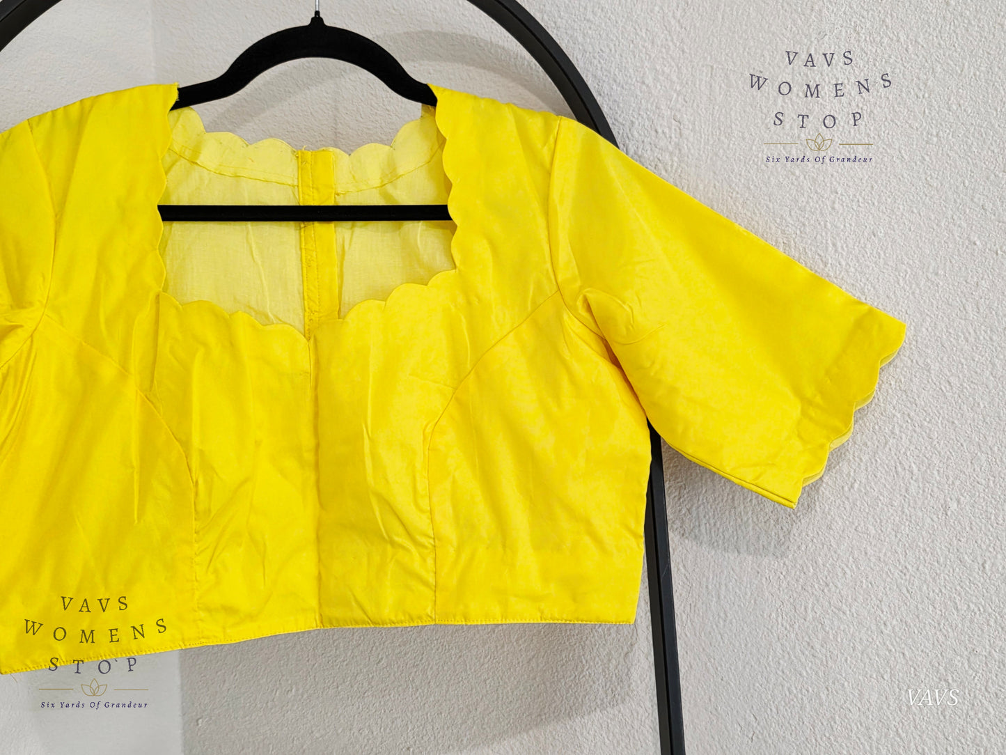 Yellow Plain Jasmin Silk Stitched Blouse