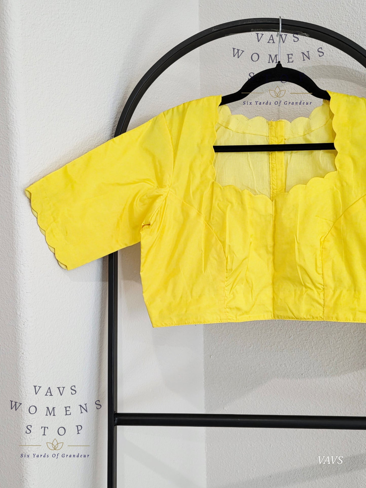 Yellow Plain Jasmin Silk Stitched Blouse