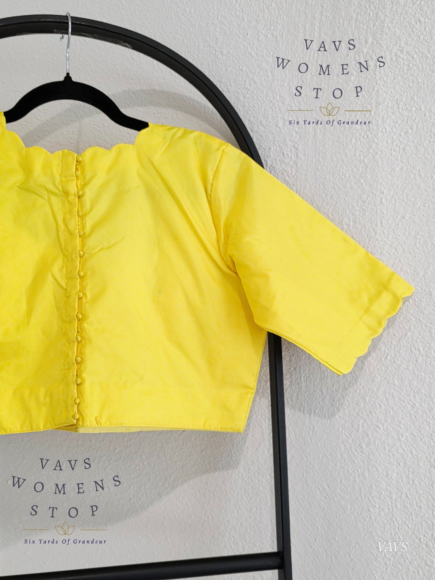 Yellow Plain Jasmin Silk Stitched Blouse