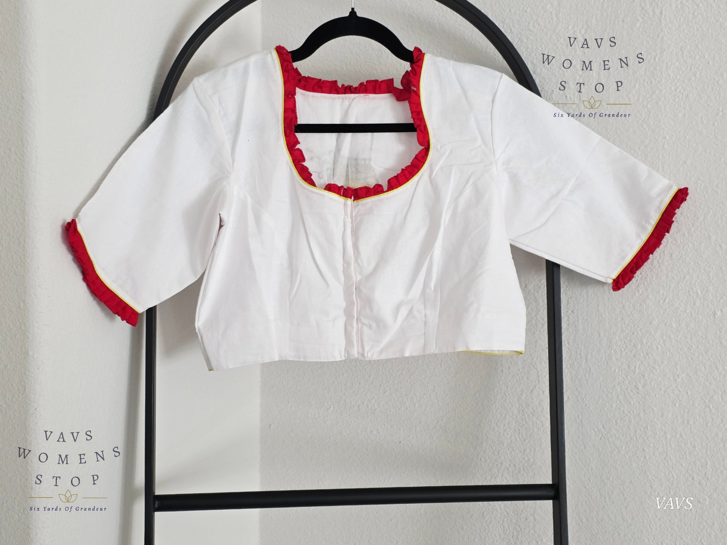 White Shade Soft Cotton Embroidered Premium Tailored Designer Blouse