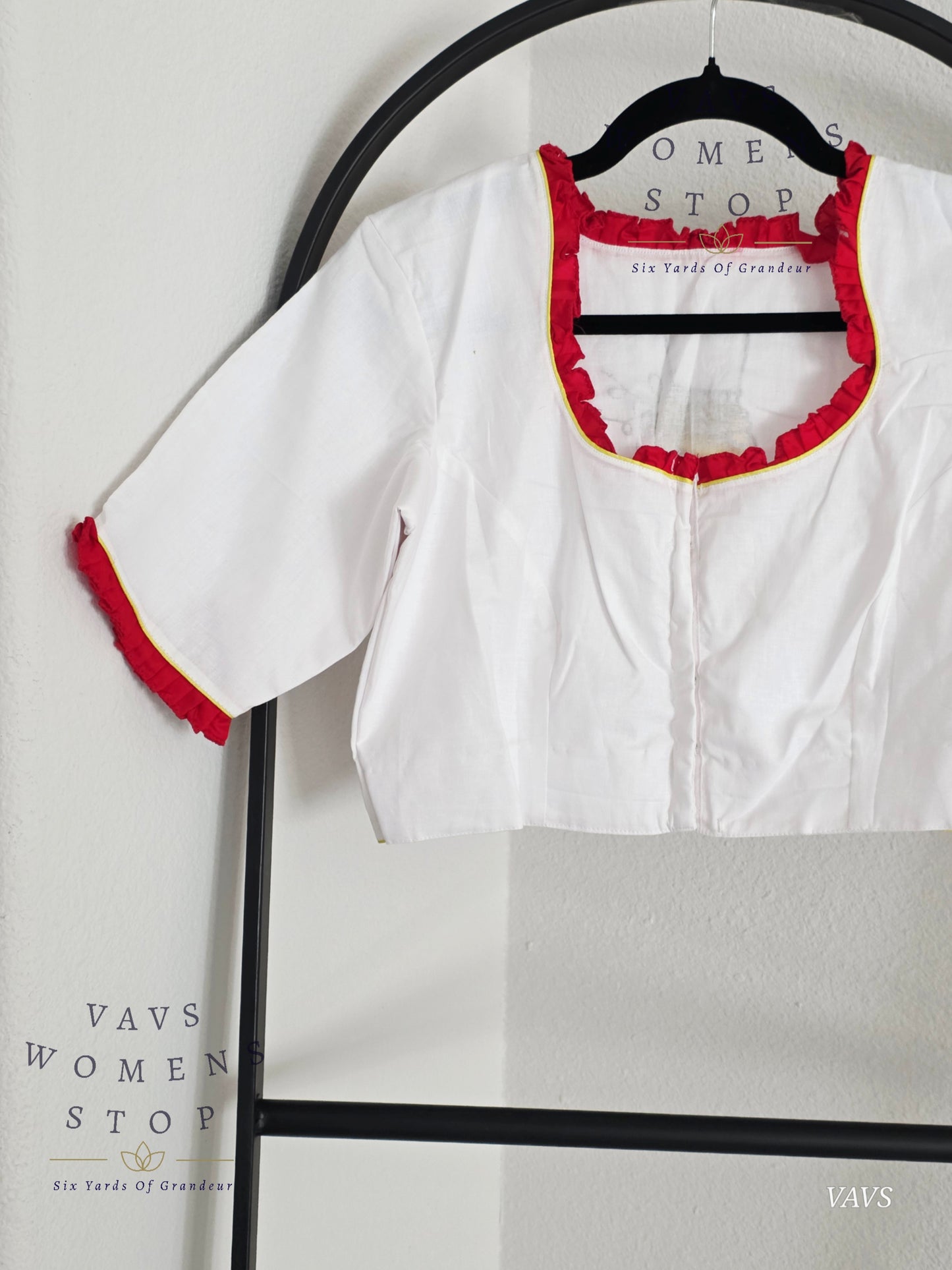 White Shade Soft Cotton Embroidered Premium Tailored Designer Blouse