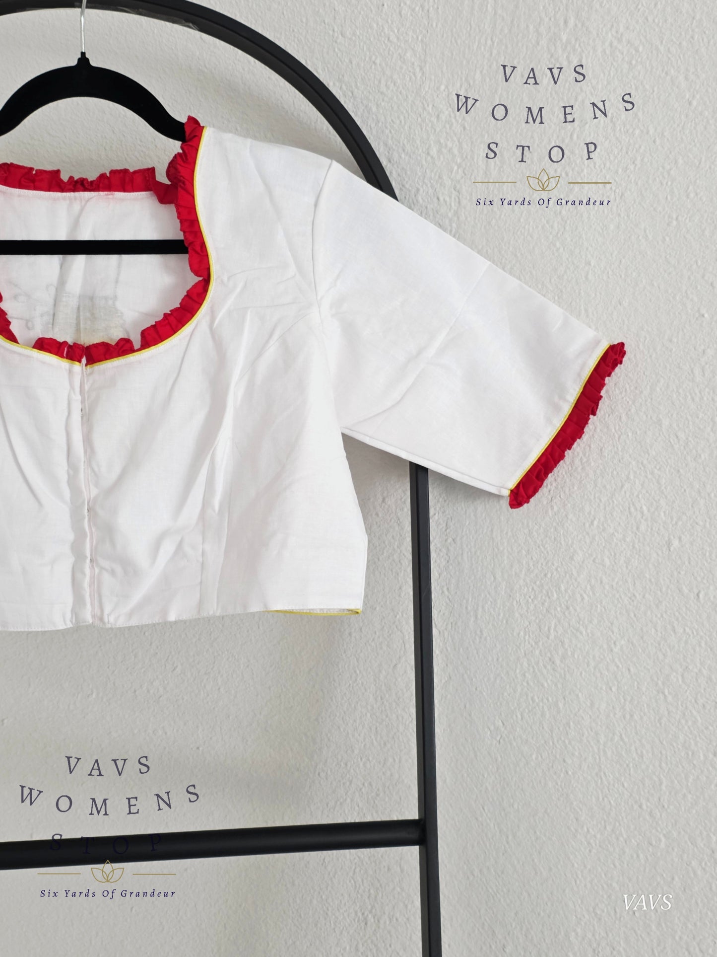 White Shade Soft Cotton Embroidered Premium Tailored Designer Blouse