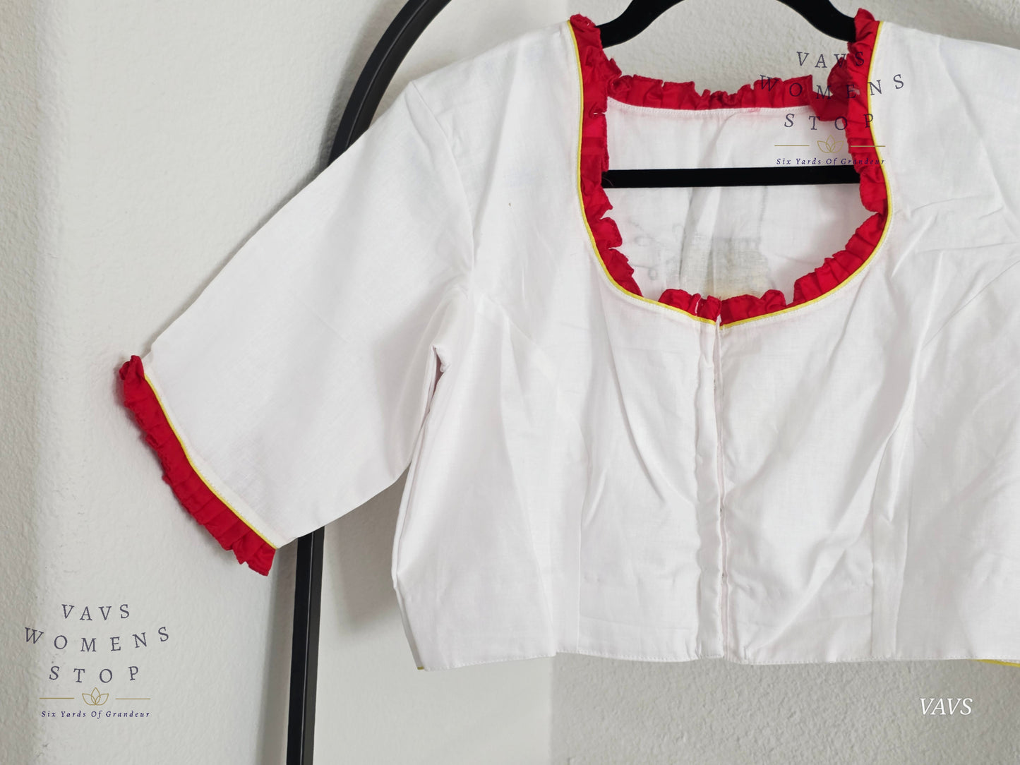 White Shade Soft Cotton Embroidered Premium Tailored Designer Blouse