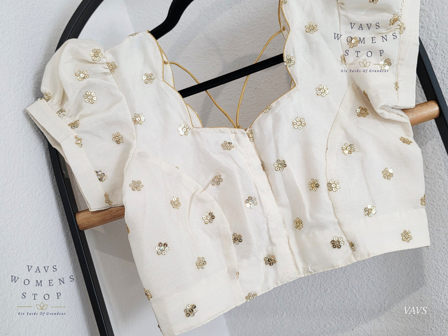 Offwhite Shade Short Puff Sleeves Blouse