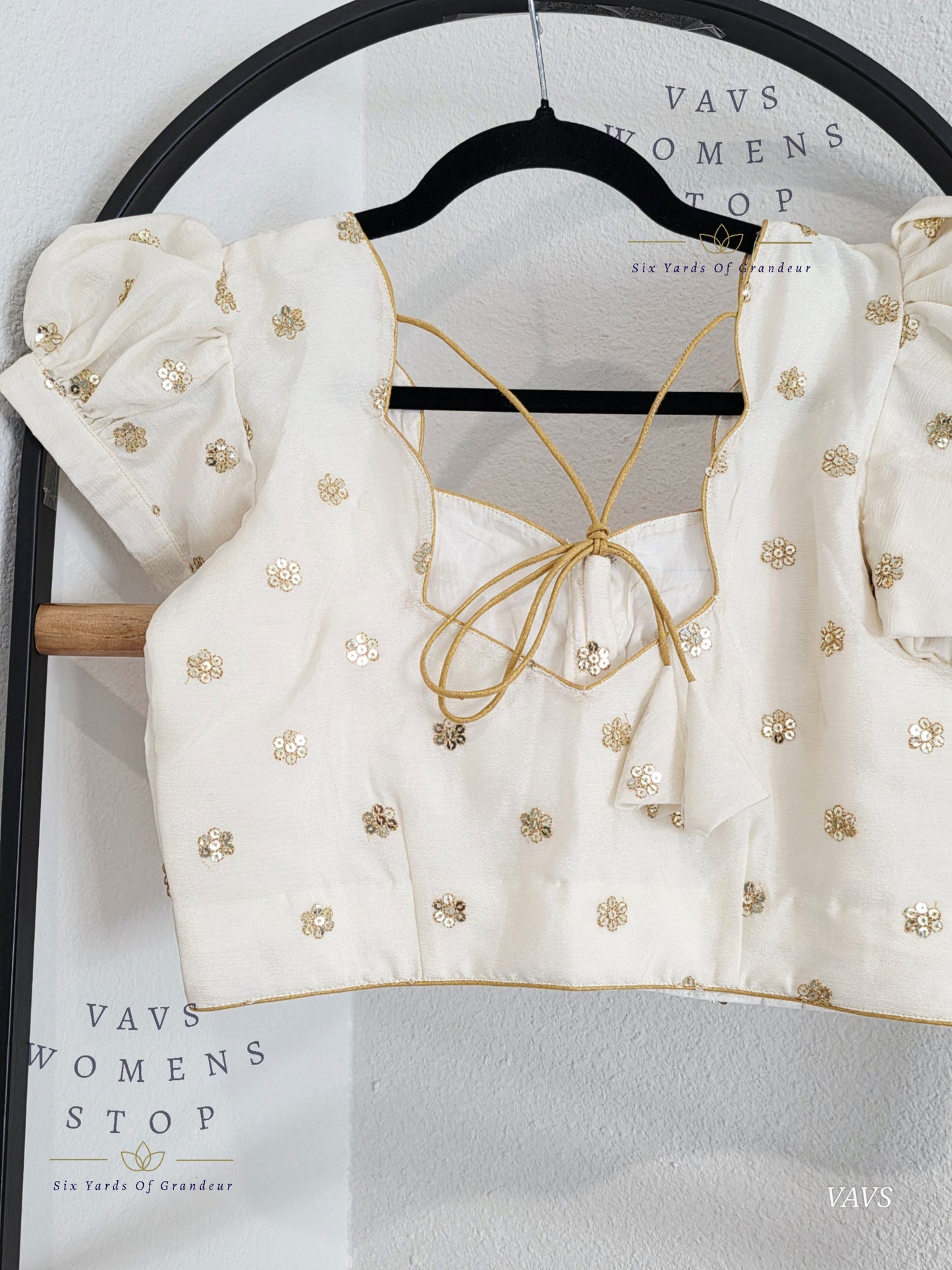 Offwhite Shade Short Puff Sleeves Blouse