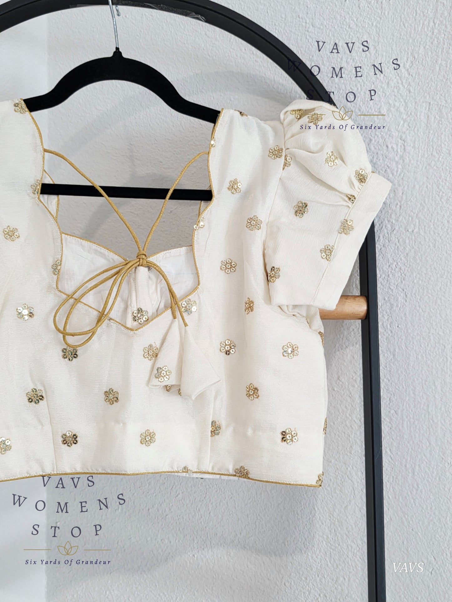 Offwhite Shade Short Puff Sleeves Blouse