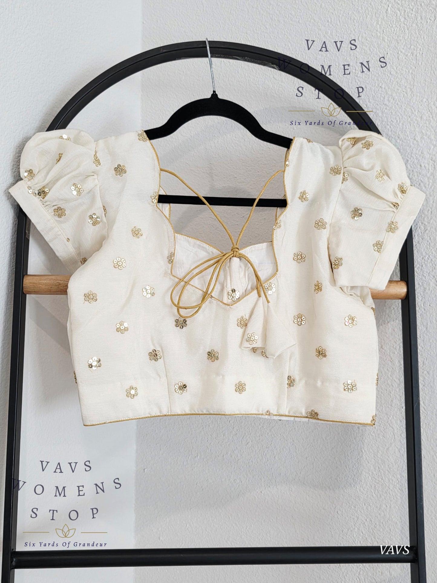 Offwhite Shade Short Puff Sleeves Blouse