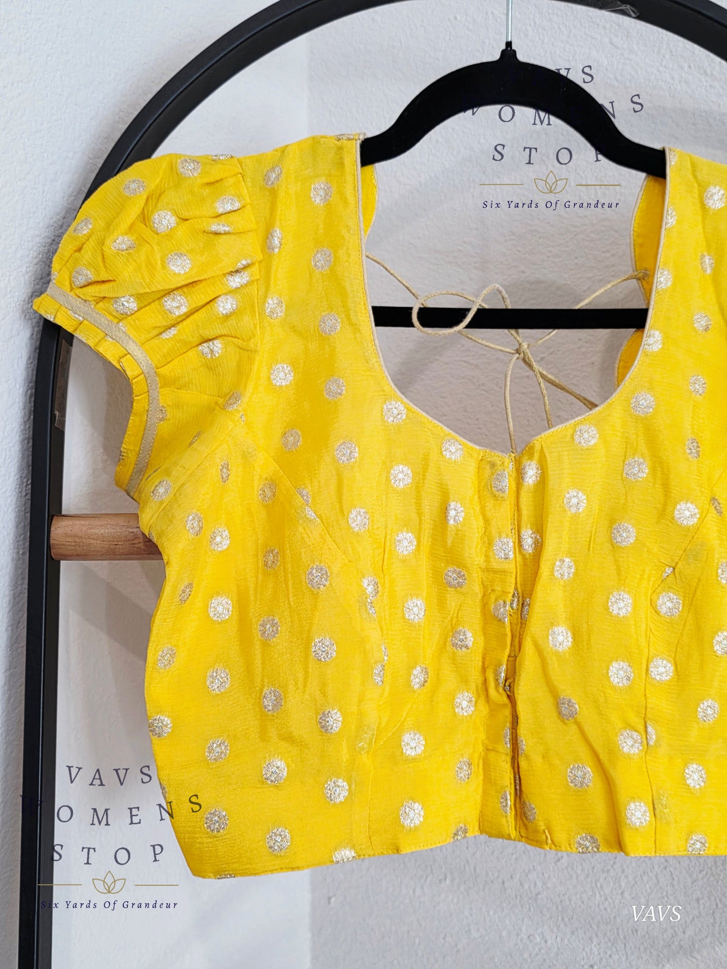 Yellow Shade Short Puff Sleeves Blouse