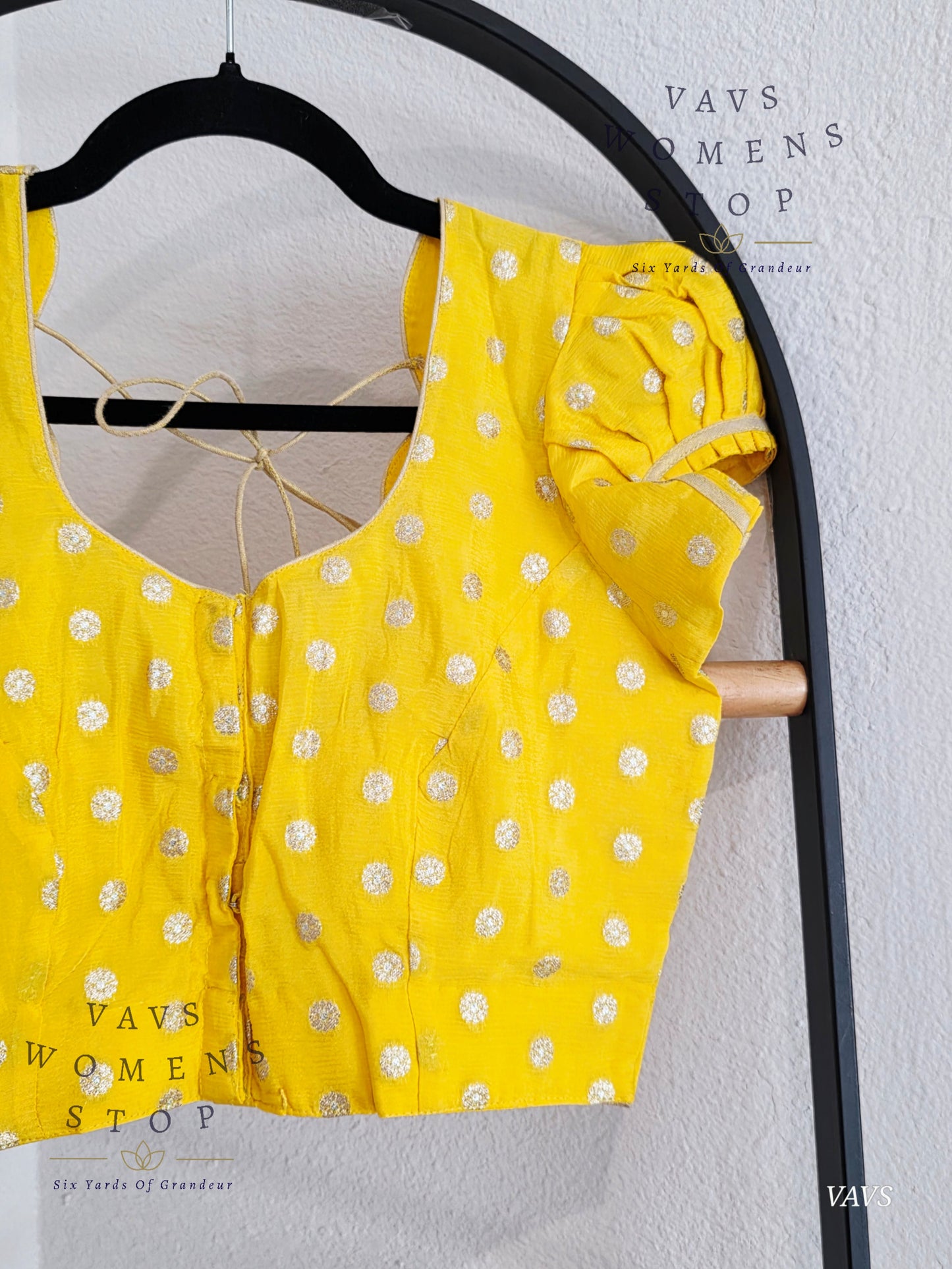 Yellow Shade Short Puff Sleeves Blouse