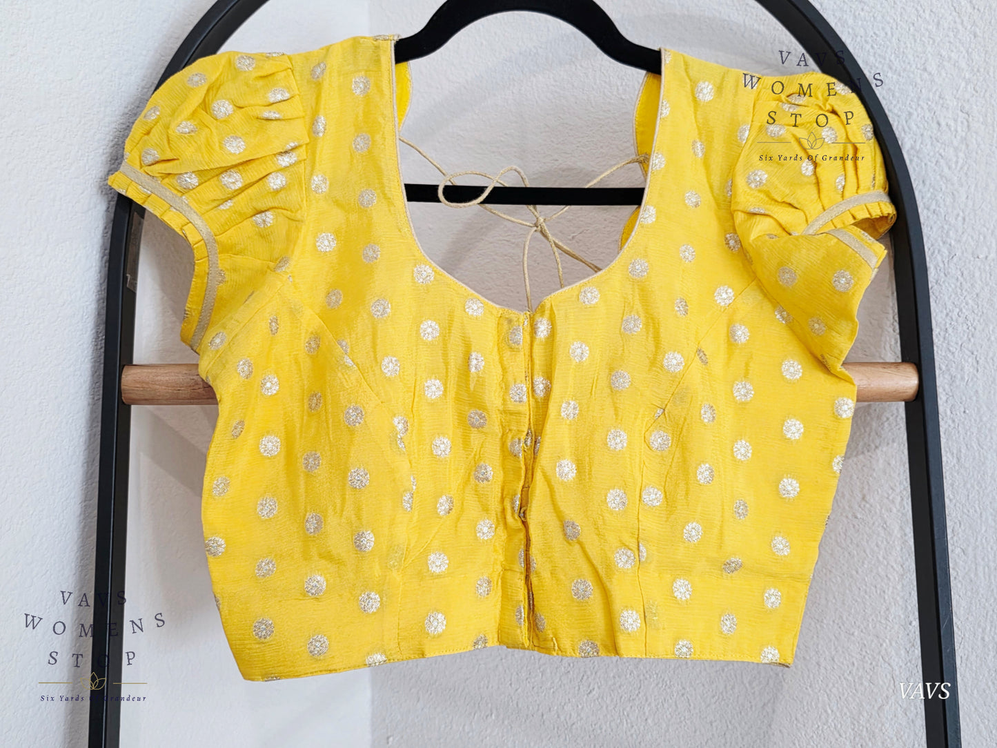 Yellow Shade Short Puff Sleeves Blouse