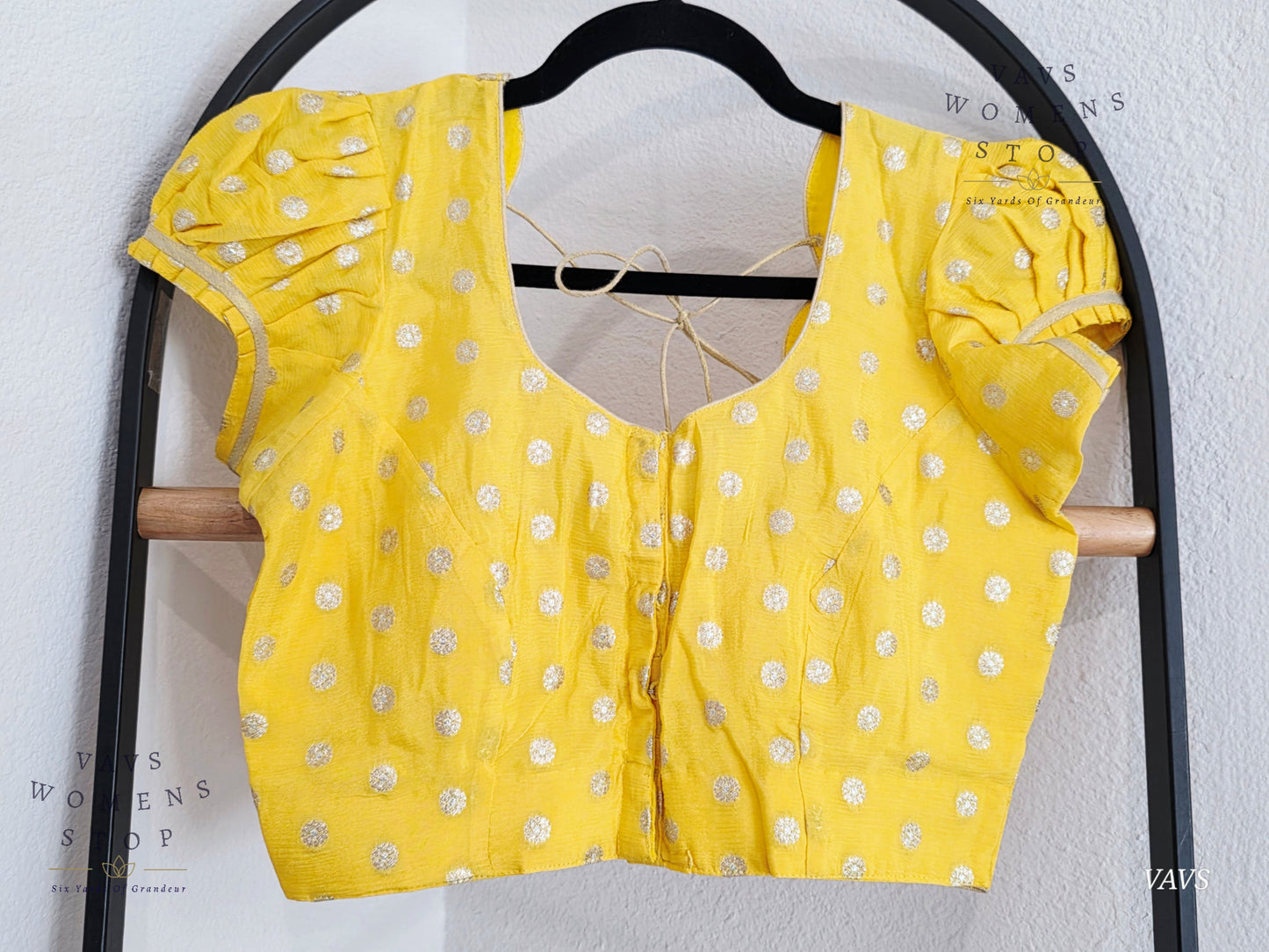 Yellow Shade Short Puff Sleeves Blouse