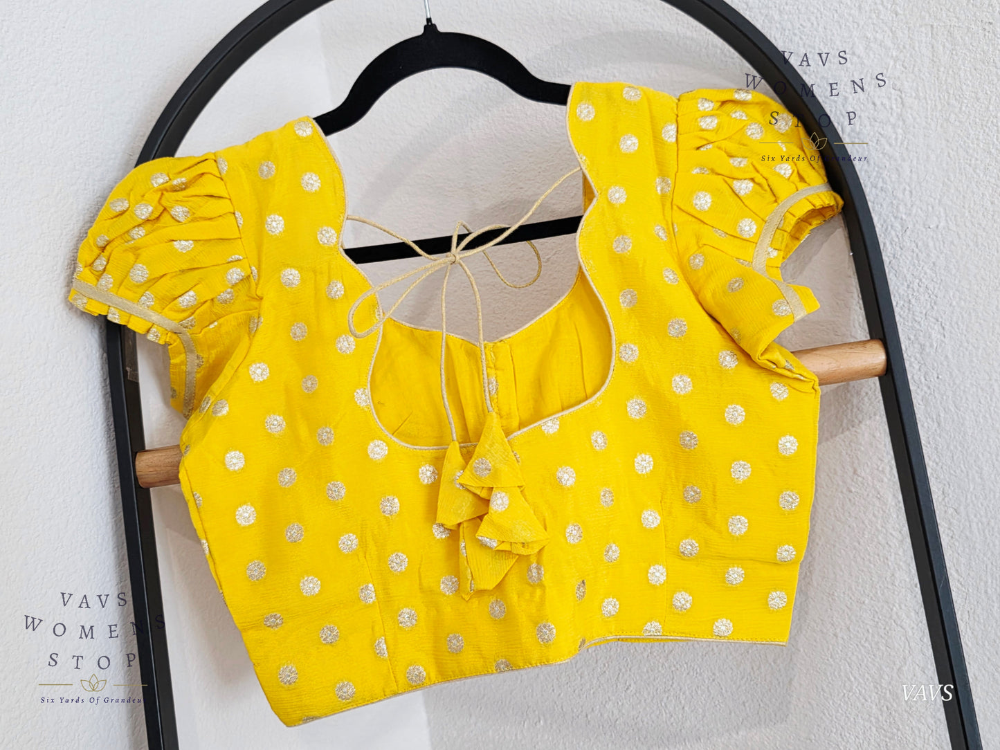 Yellow Shade Short Puff Sleeves Blouse
