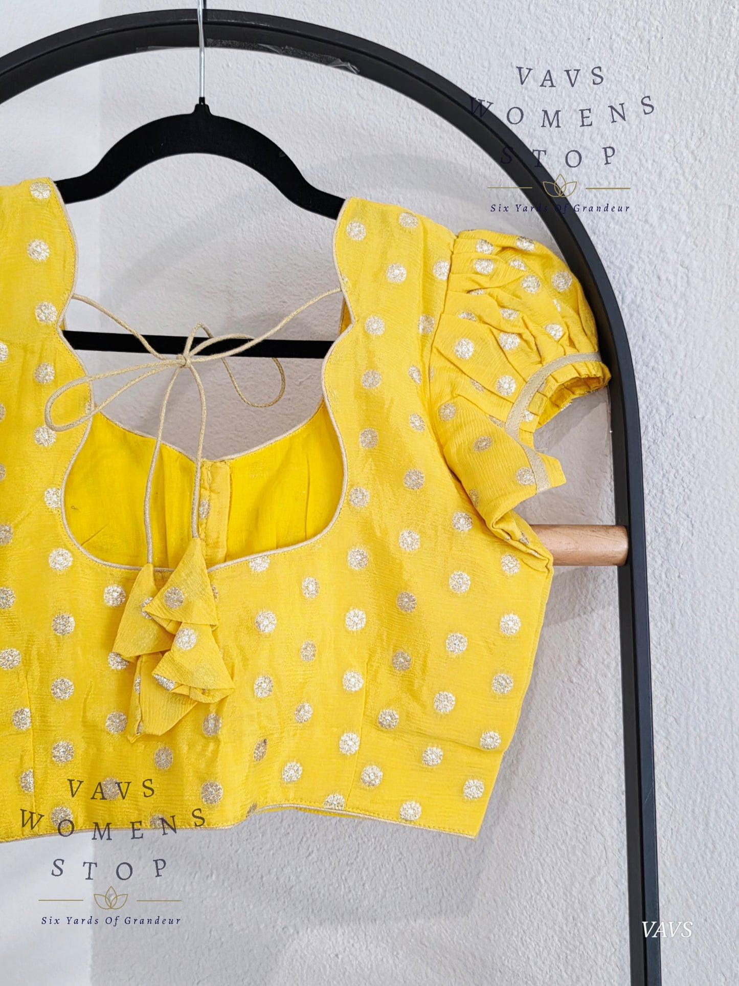 Yellow Shade Short Puff Sleeves Blouse