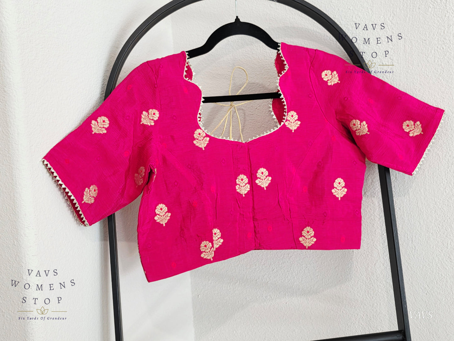 Pink Shade Munga Crepe Silk Stitched Blouse