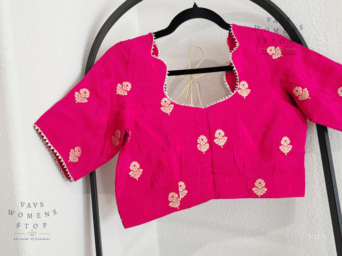 Pink Shade Munga Crepe Silk Stitched Blouse