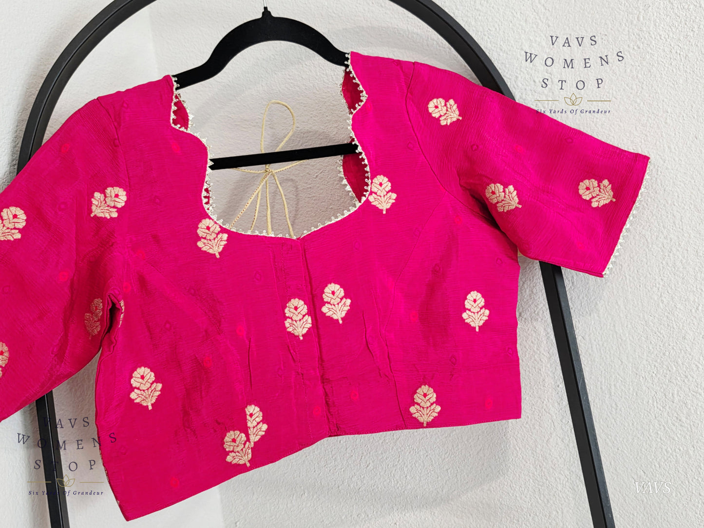Pink Shade Munga Crepe Silk Stitched Blouse
