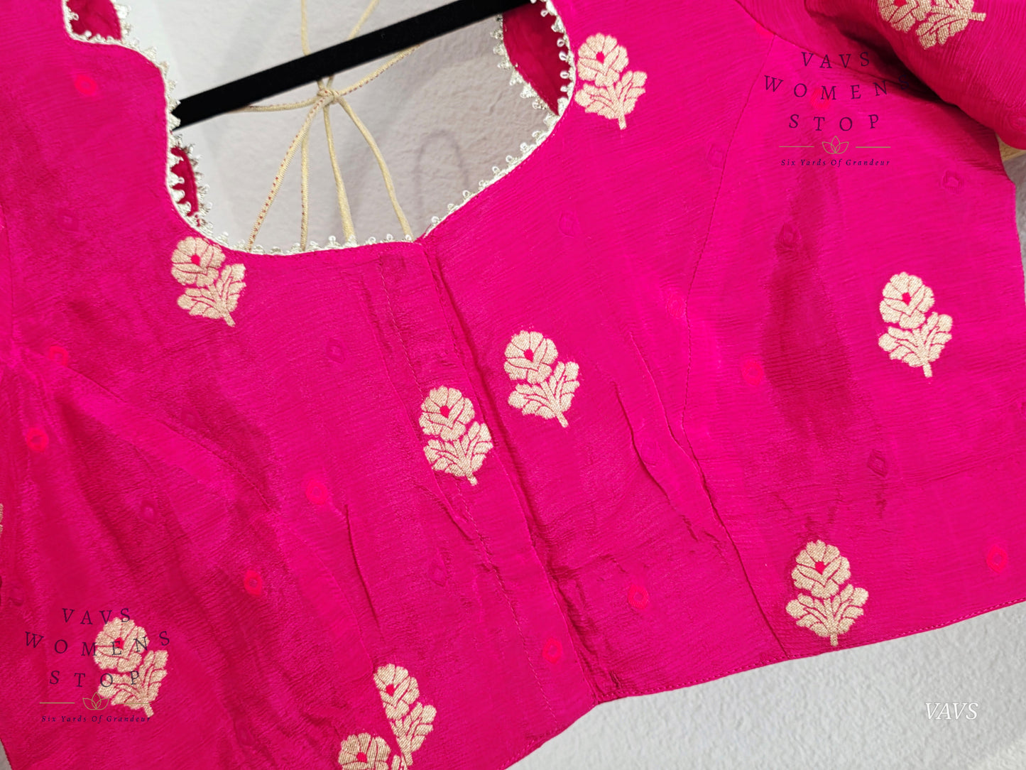 Pink Shade Munga Crepe Silk Stitched Blouse