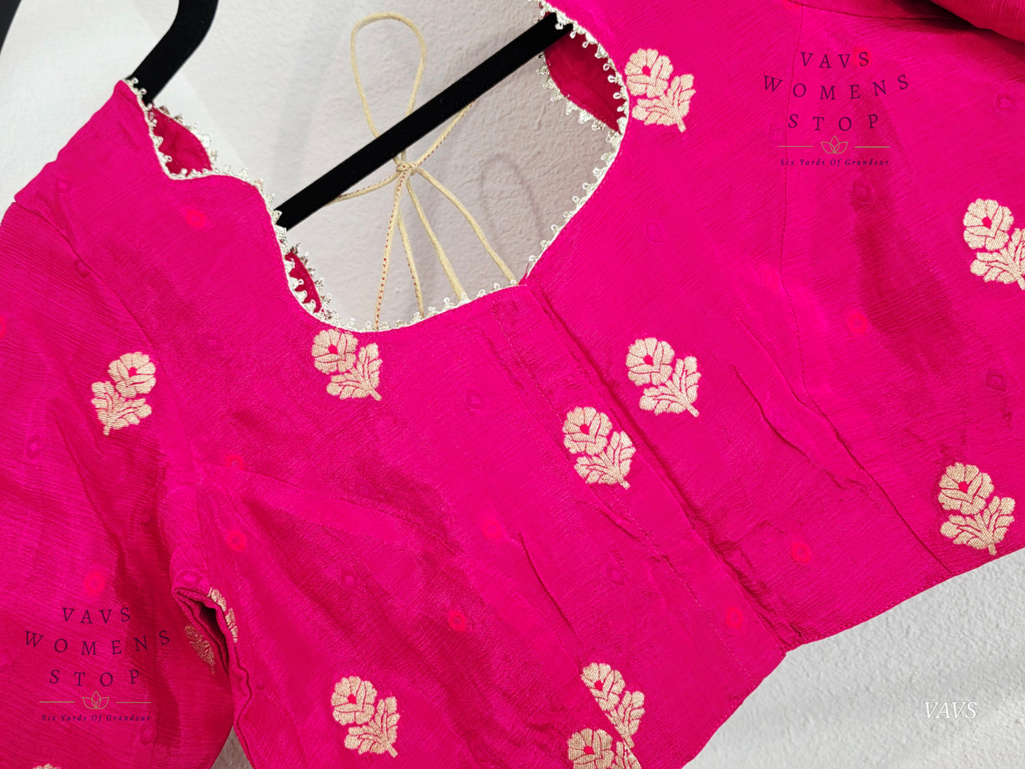 Pink Shade Munga Crepe Silk Stitched Blouse