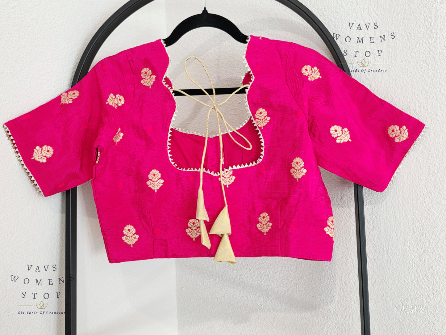 Pink Shade Munga Crepe Silk Stitched Blouse