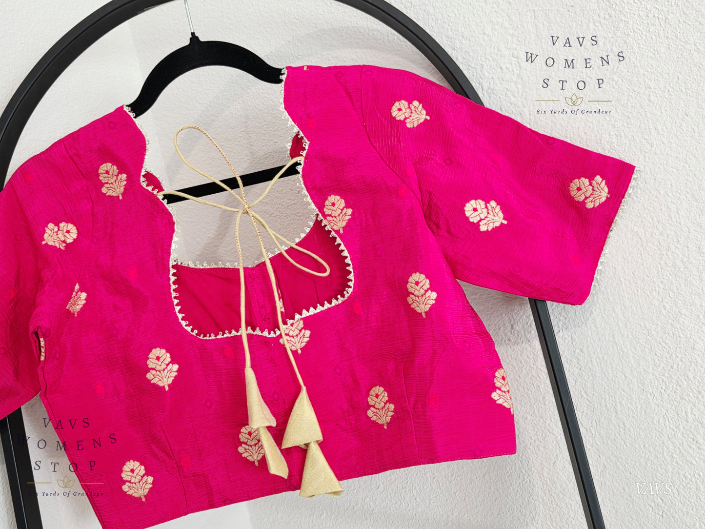 Pink Shade Munga Crepe Silk Stitched Blouse