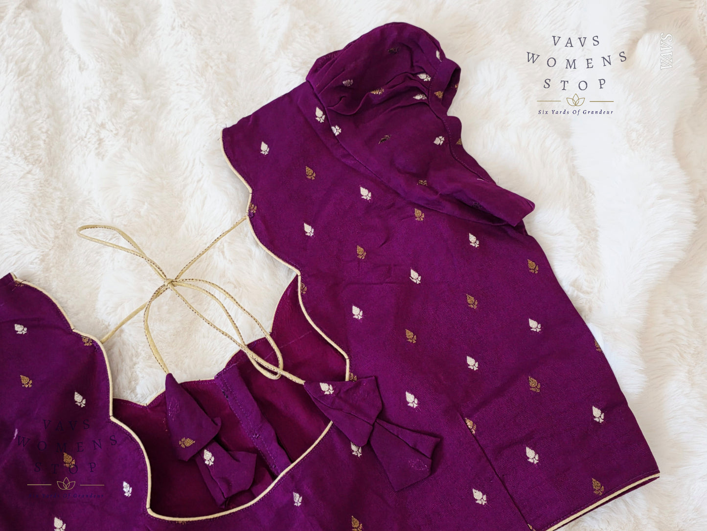 Purple Shade Short Puff Sleeves Blouse