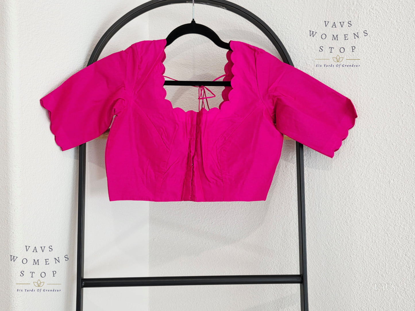 Rani Pink Plain Jasmin Silk Stitched Blouse