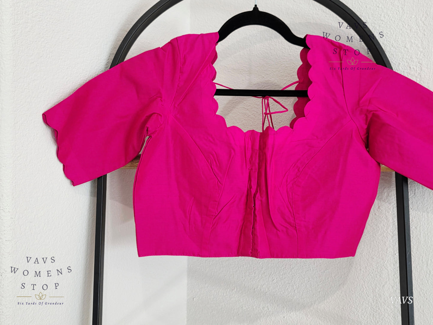 Rani Pink Plain Jasmin Silk Stitched Blouse